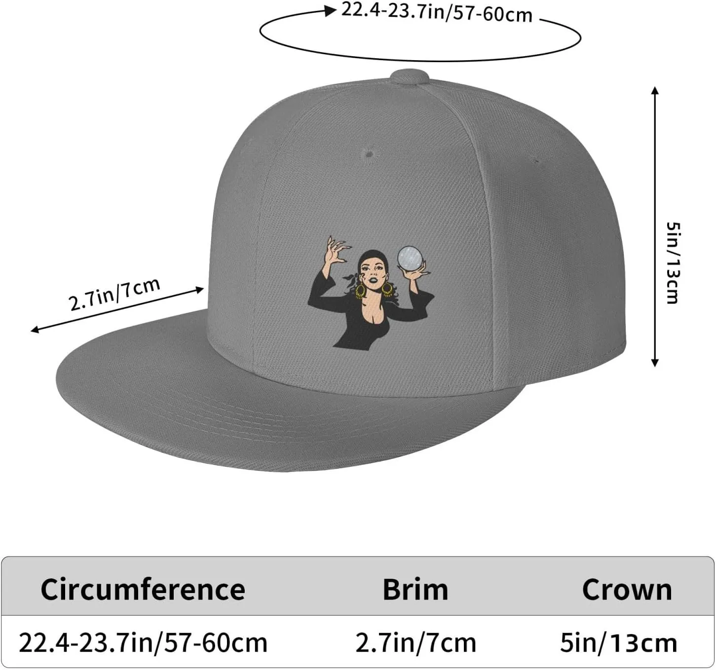 Gypsy Fortune Teller Snapback Hats for Men Women Baseball Cap Flat Bill Brim Hat