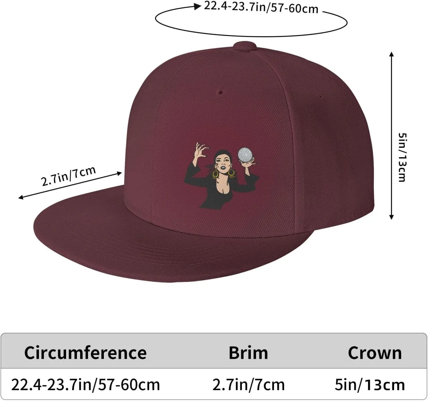 Gypsy Fortune Teller Snapback Hats for Men Women Baseball Cap Flat Bill Brim Hat