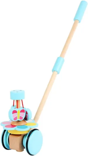 HANABASS 1Pc Cartoon Adjustable Trolley for Walk Learning Trainer Bright Color Material Educational Push Cart for Random Color Design Random Color