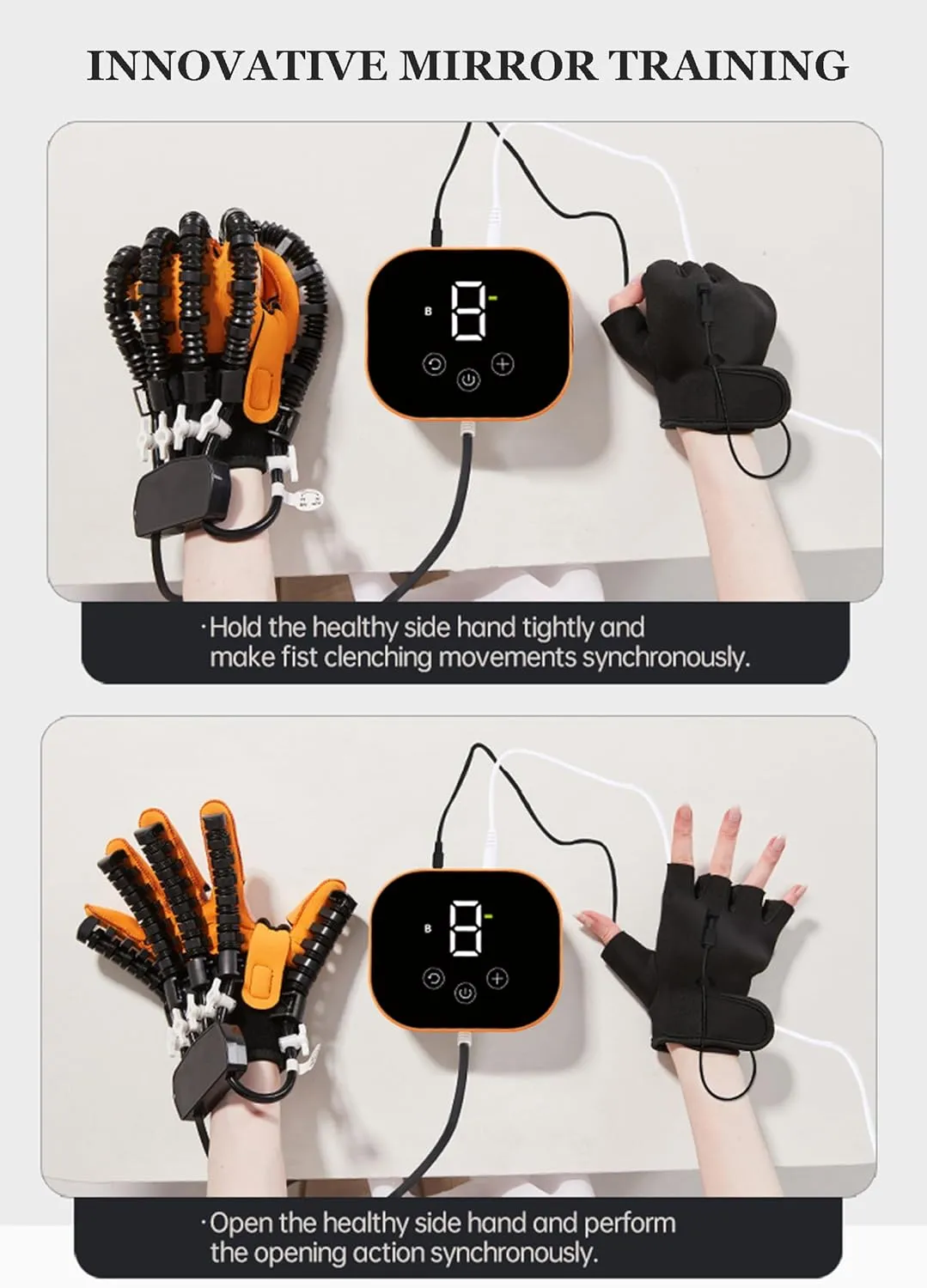 Hand Rehabilitation Robot Gloves, Stroke Recovery Equipment, Adjustable Strength, Rechargeable Finger Rehab Trainer, for Hemiplegia Arthritis Dysfunction Recovery