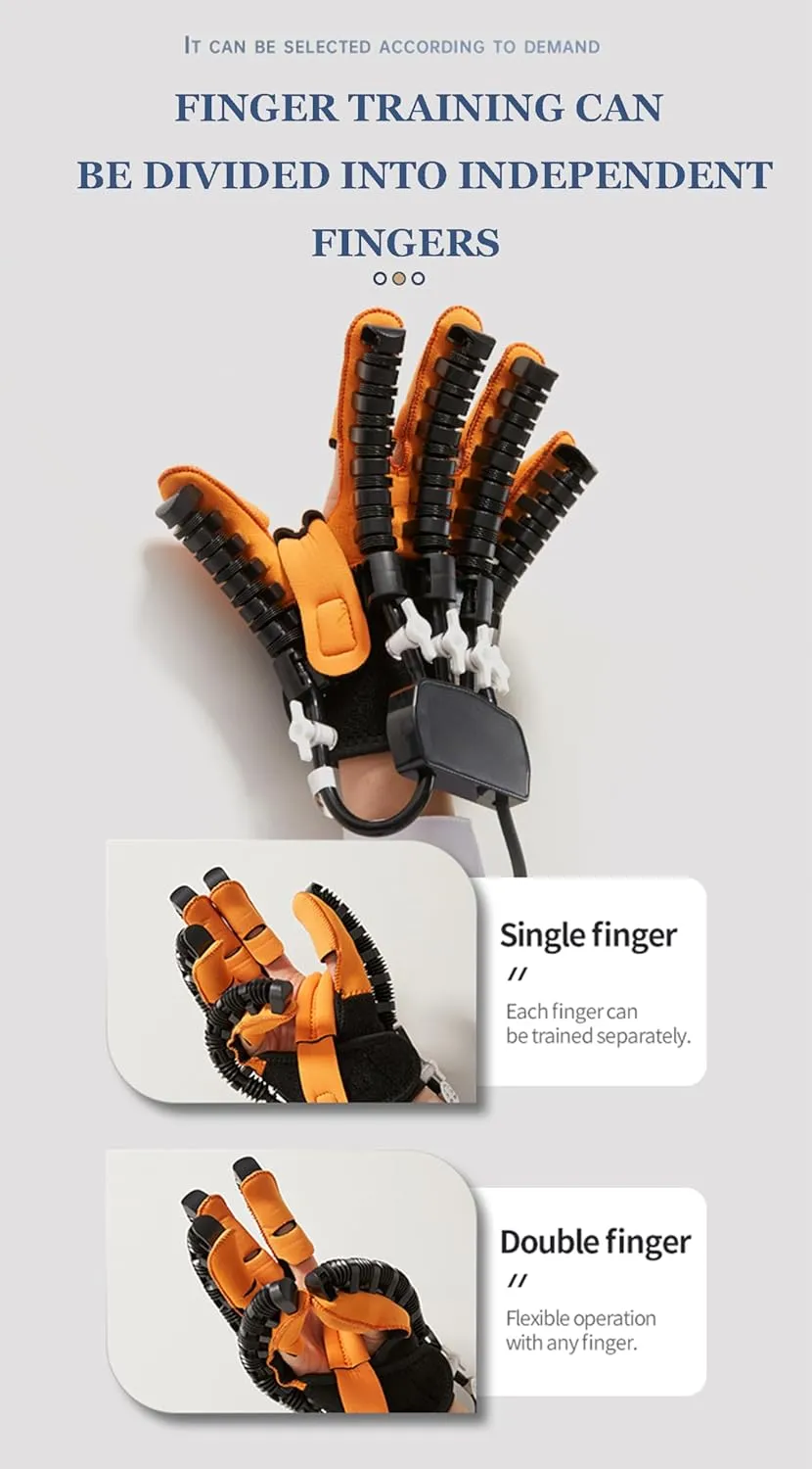 Hand Rehabilitation Robot Gloves, Stroke Recovery Equipment, Adjustable Strength, Rechargeable Finger Rehab Trainer, for Hemiplegia Arthritis Dysfunction Recovery