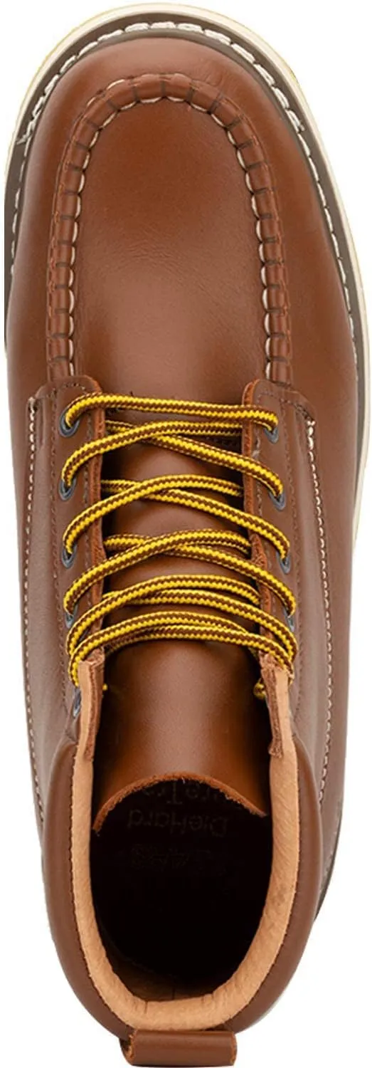 HANDPOINT Men's Steel Toe 6" SureTrack Work Boots, Stylish Classic Leather Slip Resistant Durable Breathable Work Shoes 84992EE