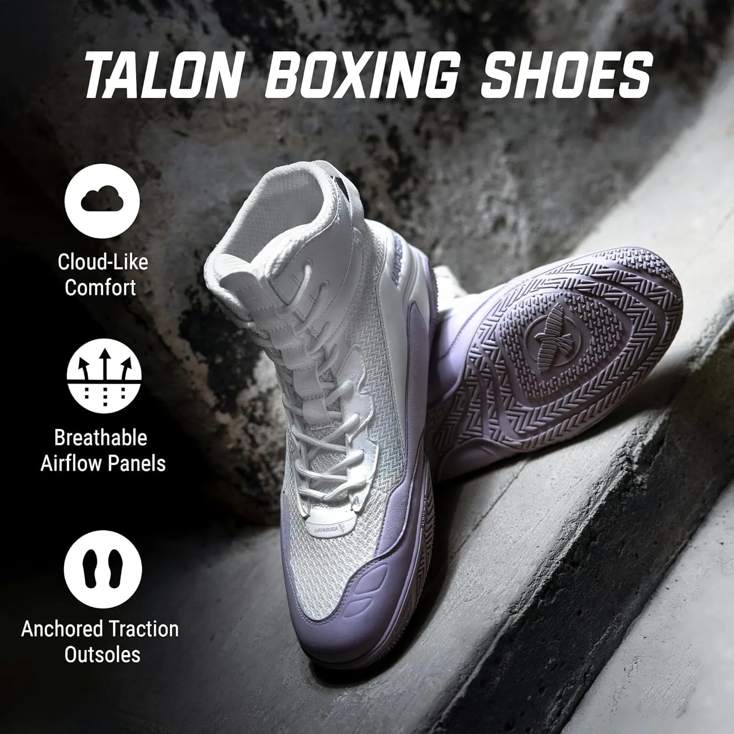 Hayabusa Talon Boxing Shoes for Men and Women Lace Up Lightweight Mid High Top