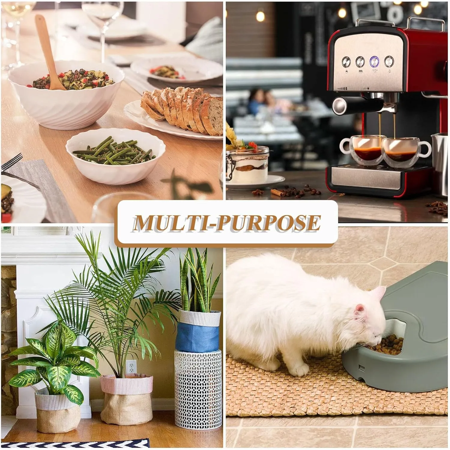 Heat Resistant Table Runner&Trivet Runners Anti Slip Waterproof Trivets for Hot Dishes and Pans Kitchen Farmhouse Wedding Party Countertops Decoration 12X39 in Blue Pattern