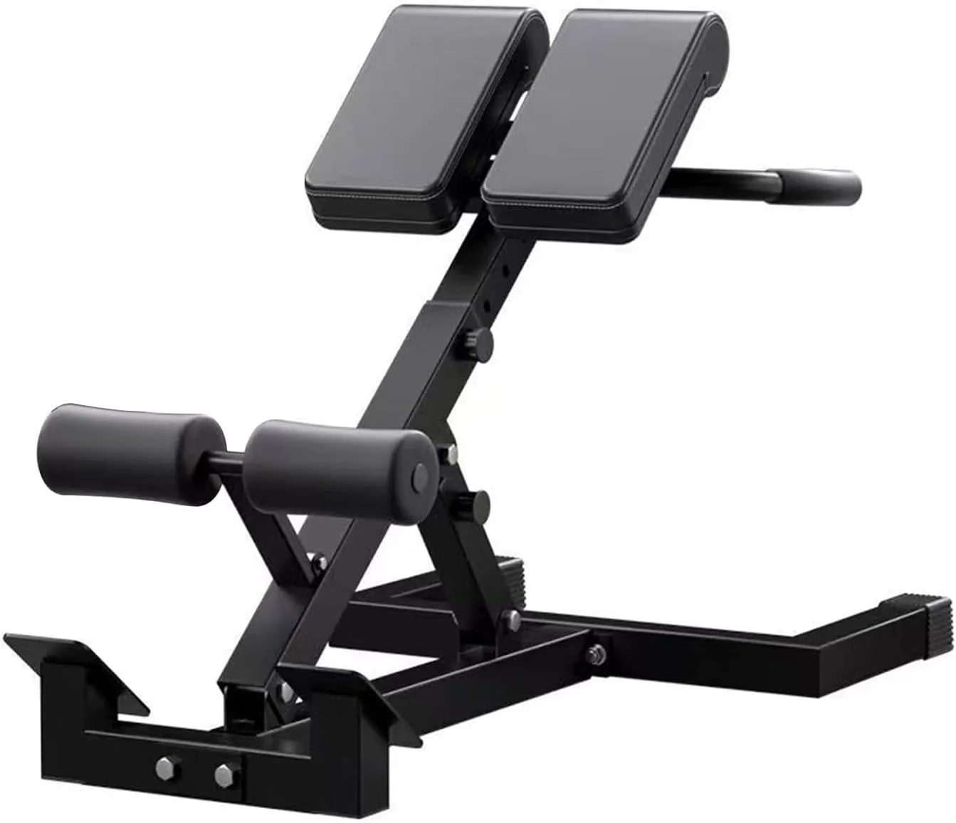 Heavy-Duty Adjustable Roman Chair Versatile Back Hyperextension Extension Roman Bench Abs Exerciser Leg Strength Trainer For Home Gym 5 Height Adjustable 330lbs Capacity