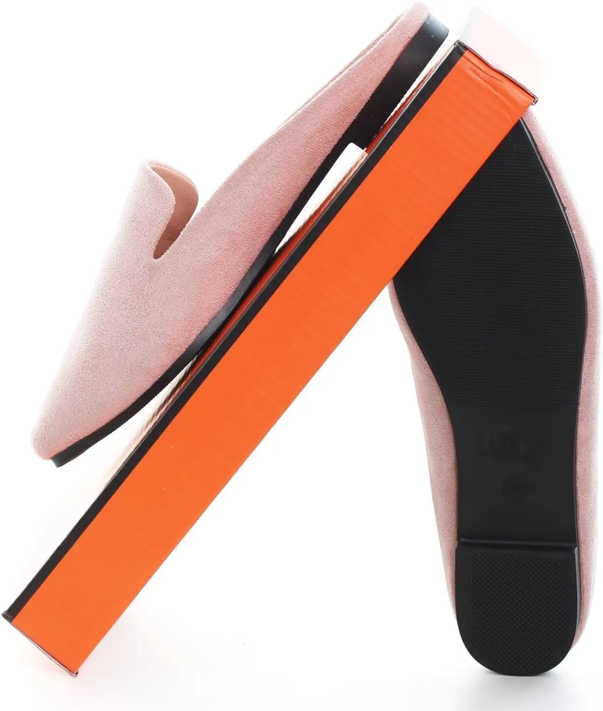 Hee grand Mules for Women Flats Square Toe Slip on Flat Slides Comfortable Suede Women Slippers Backless Loafer Shoes