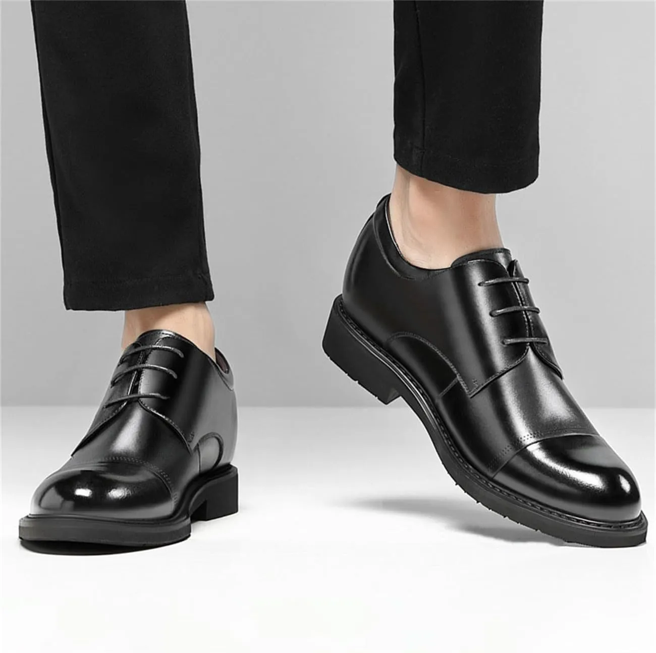 Height Increasing Shoes for Men, Anti-Slip Elevator Business Oxfords Height-Boosting Formal Dress Shoes
