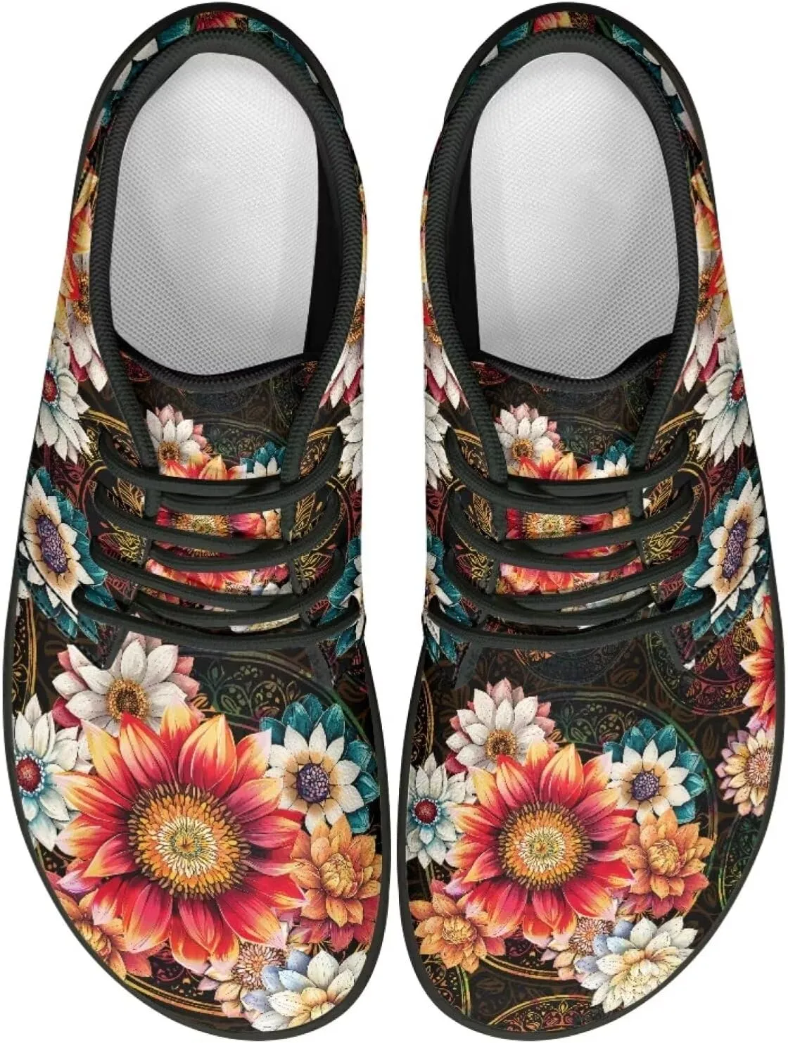 Hike Barefoot Shoes Floral Athletic Sneakers Wide Toe Box Boots Comfortable Women's Slip On Walking Shoe Running Trainer Minimalist Sneaker