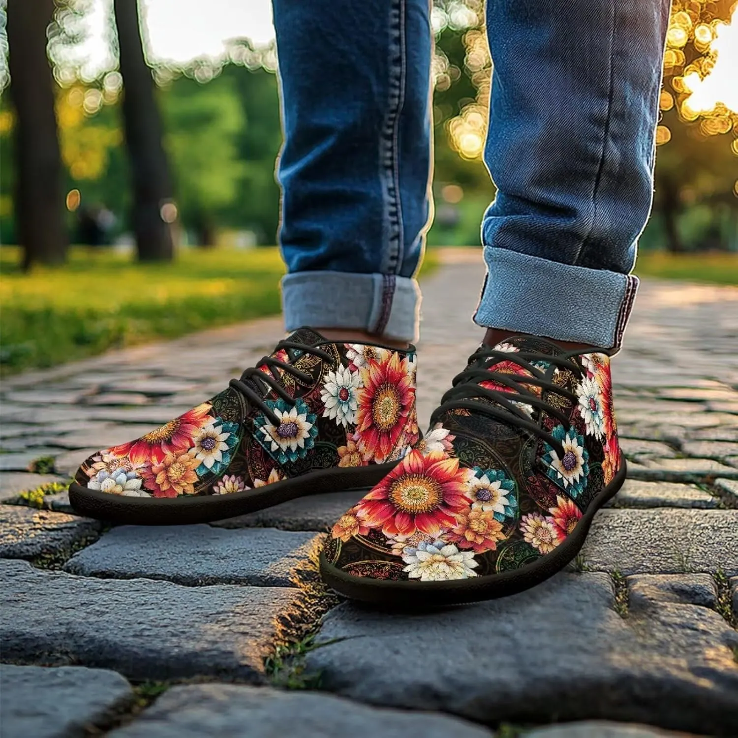 Hike Barefoot Shoes Floral Athletic Sneakers Wide Toe Box Boots Comfortable Women's Slip On Walking Shoe Running Trainer Minimalist Sneaker
