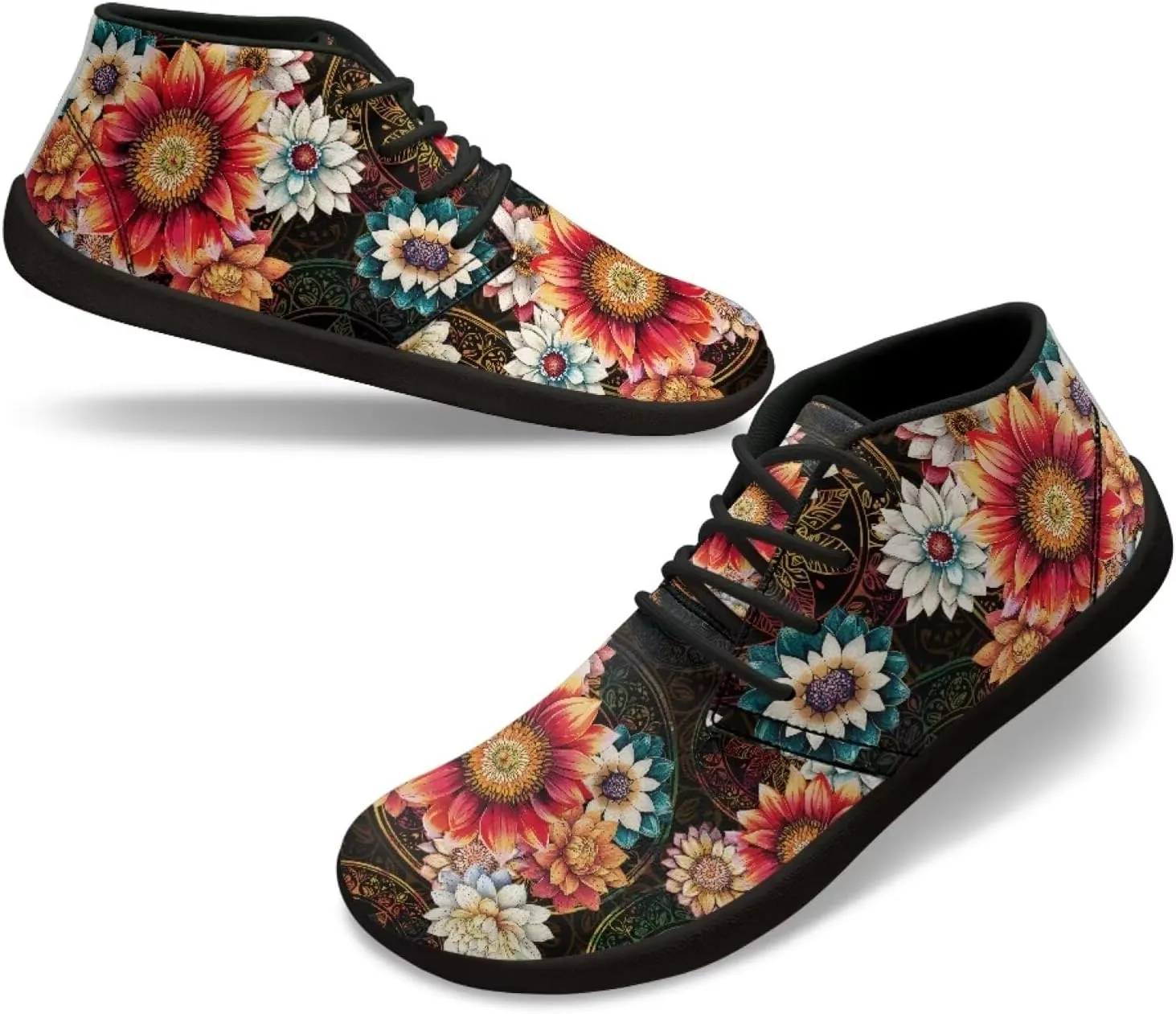Hike Barefoot Shoes Floral Athletic Sneakers Wide Toe Box Boots Comfortable Women's Slip On Walking Shoe Running Trainer Minimalist Sneaker