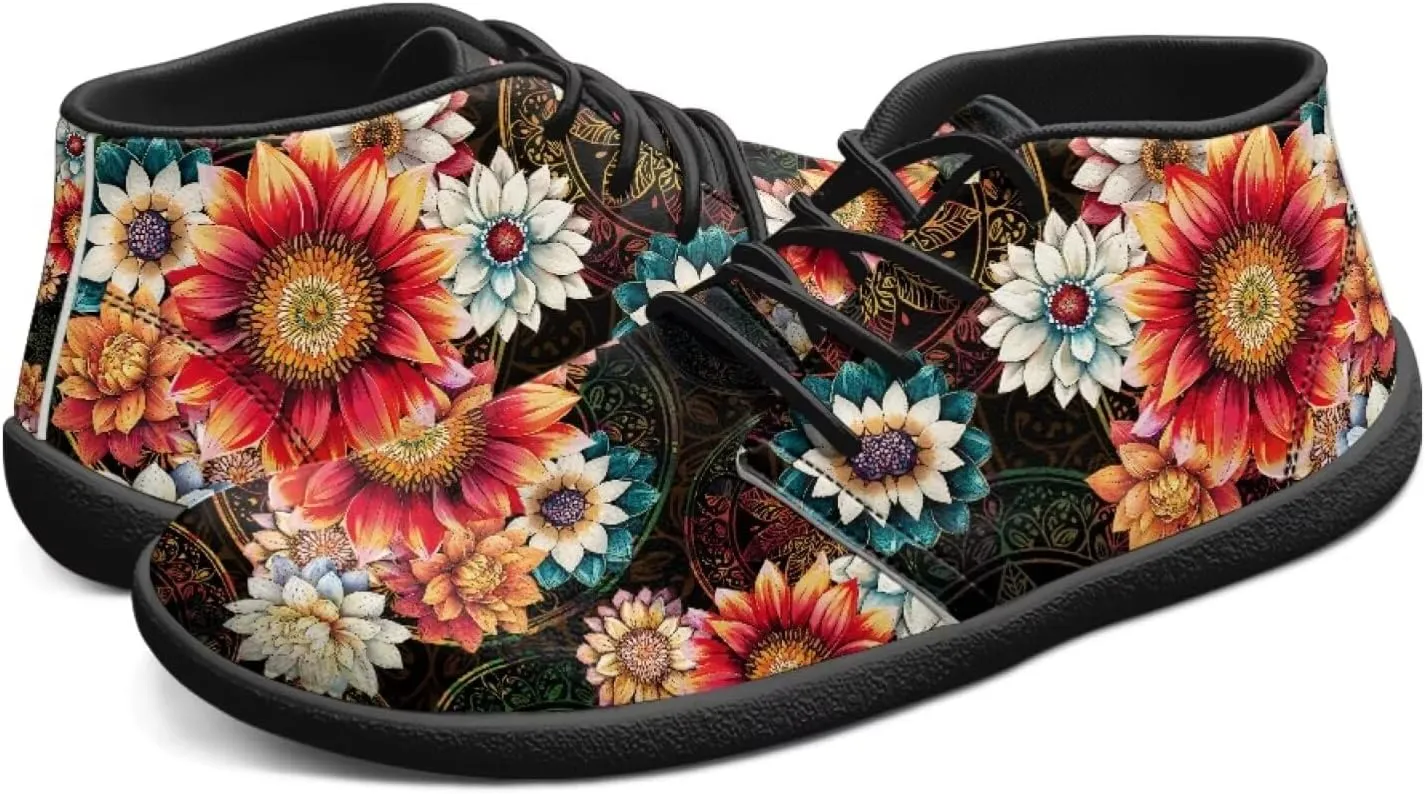 Hike Barefoot Shoes Floral Athletic Sneakers Wide Toe Box Boots Comfortable Women's Slip On Walking Shoe Running Trainer Minimalist Sneaker