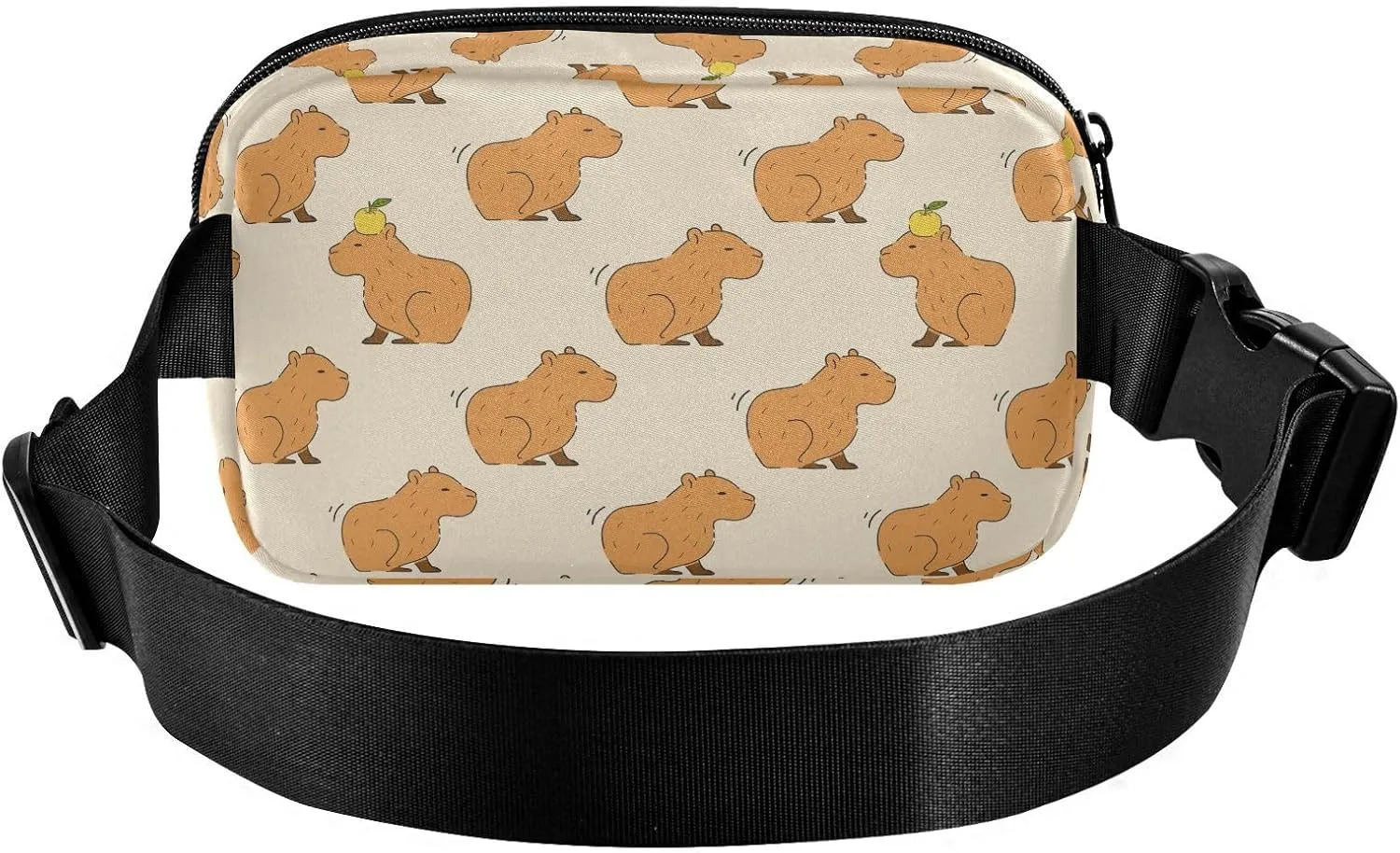 Hiking Fanny Pack Cute Capybara Waist Pack Fashion Casual Hip Bum Bag with Adjustable Strap for Women & Men Hands Free Crossbody Bags for Outdoors, Hiking, Running, Travel