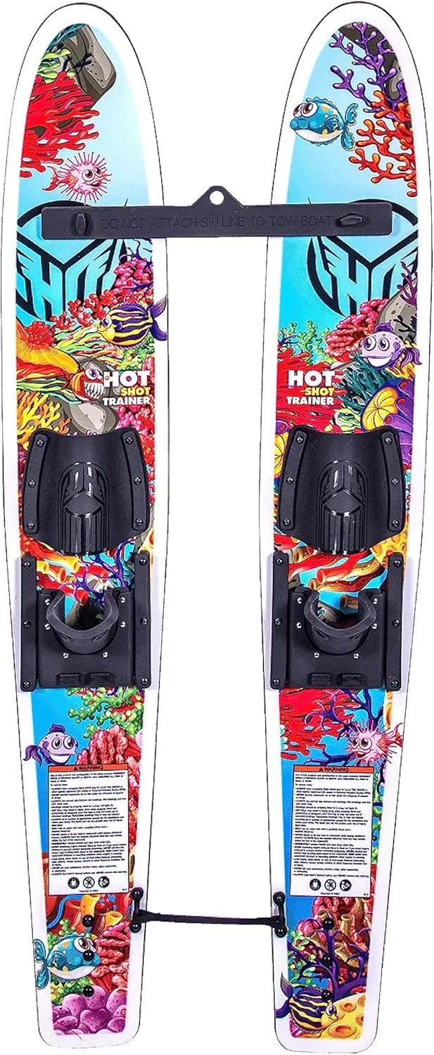 HO Sports Hot Shot Kids Water Ski Trainers with Bar & Rope - Ultimate Training Water Skis System, 48”, Youth and Kids up to 70 lbs