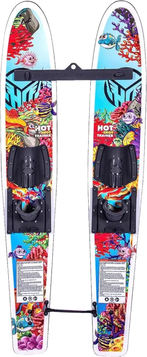 HO Sports Hot Shot Kids Water Ski Trainers with Bar & Rope - Ultimate Training Water Skis System, 48”, Youth and Kids up to 70 lbs