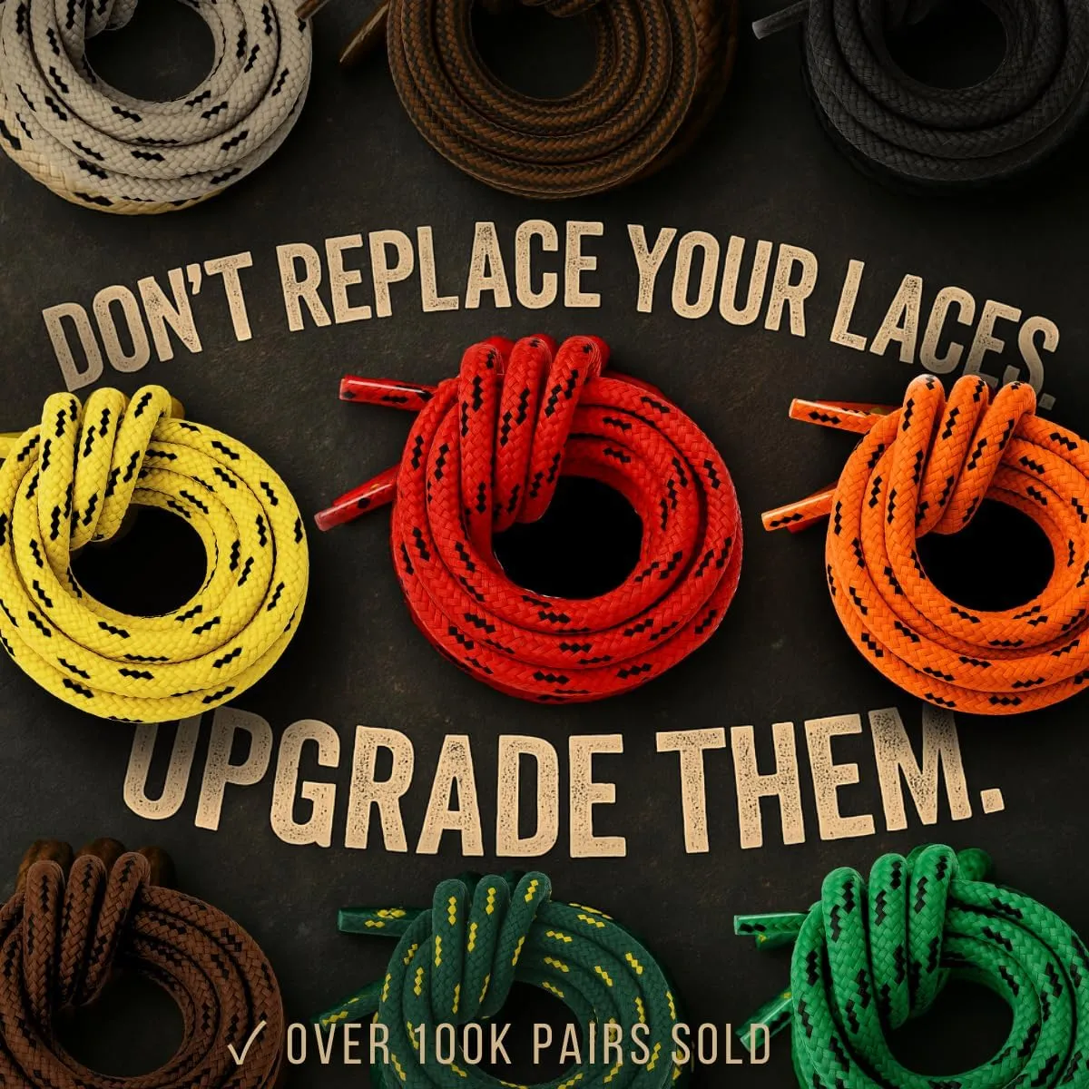 Honey Badger Boot Laces, USA Made Indestructible Shoelaces, Round Heavy Duty Bootlaces for Work & Hiking