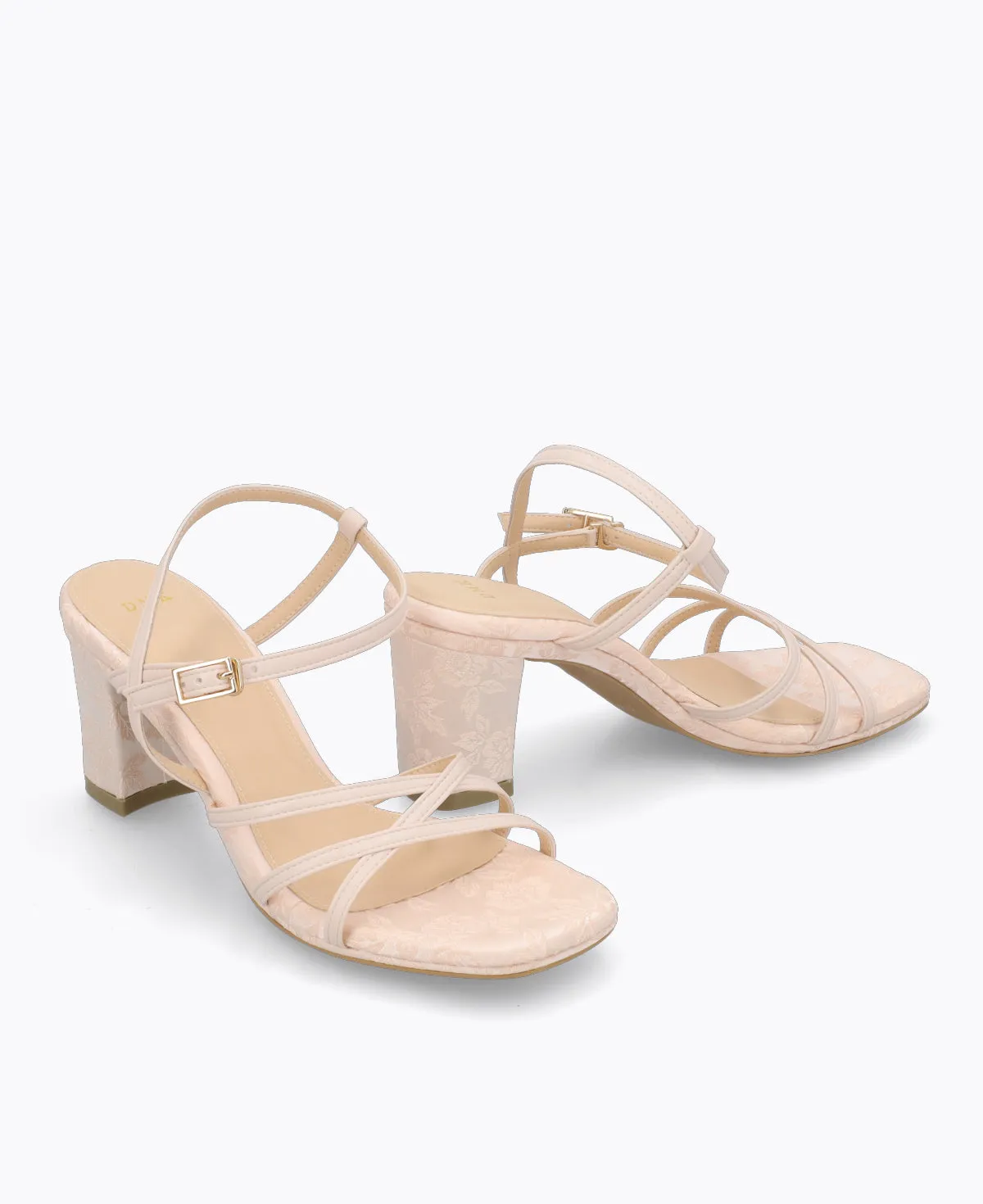 Hopelessly Romantic Strappy Heel Sandals - Floral Pink