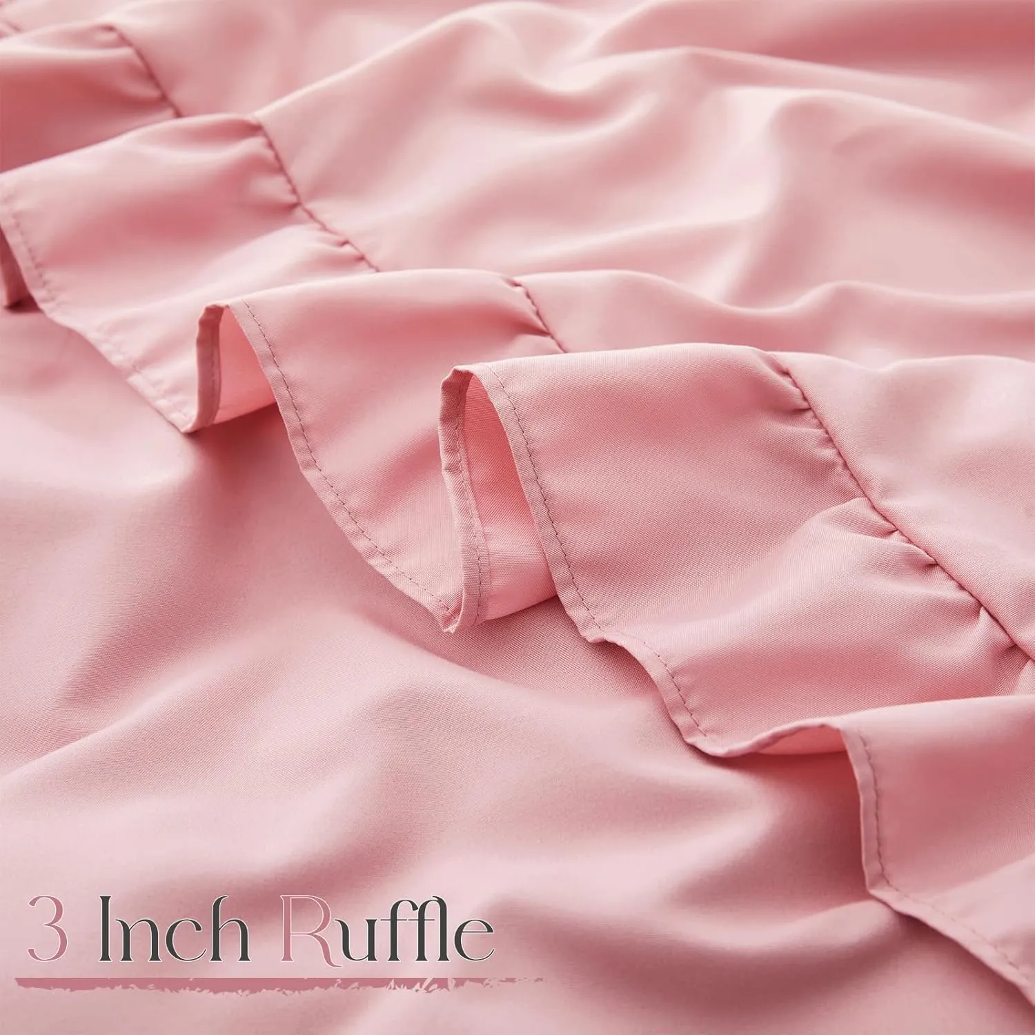 Horbaunal Dusty Pink Ruffle Sheets Full Size 6 Piece, Fits 16" Deep Mattress, Microfiber Pink Full Sheets with 2 Ruffled Pillowcases, Shabby Chic Bed Sheet Set