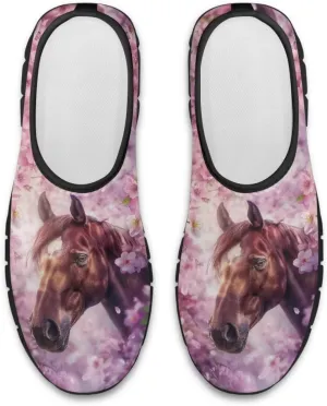 Horse Slip On Sneakers Comfort Loafers for Women Dressy Clothes Breathable Low Cut Shoes Flats Soft Sole Casual Walking Shoe