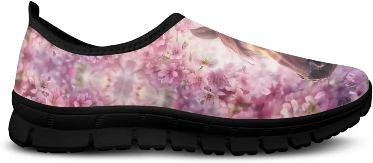 Horse Slip On Sneakers Comfort Loafers for Women Dressy Clothes Breathable Low Cut Shoes Flats Soft Sole Casual Walking Shoe