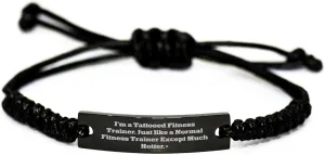 Hot Fitness Trainer Rope Bracelet for Mother's Day, Funny Quote Inspired Gifts from Men to Women Friends, Adjustable Fitness Enthusiast Accessories