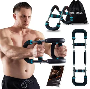 HOTWAVE Twister Arm Exerciser,Adjustable Spring Workout Bar, Forearm Triceps Chest Enhanced Exercise Strengthener,Portable Home Fitness Equipment (U60-100lbs kit)