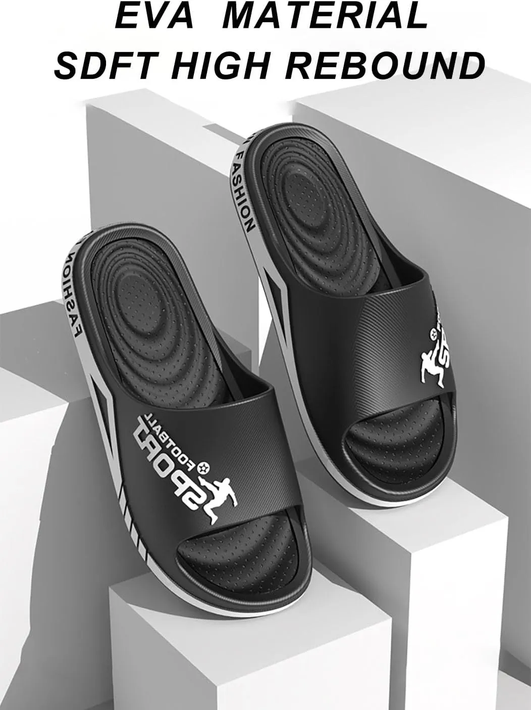 House Slide Sandals For Men Soft Beach Shower Bathroom Comfort Slippers EVA Anti-Slip Shoes