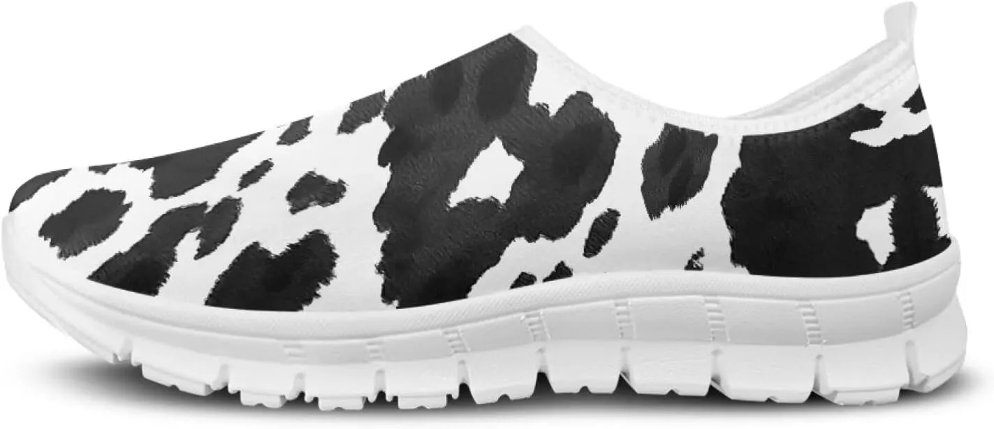 Howilath Animal Print Women's Loafers & Slip-on Running Sneakers Travel Breathable Shoes with Anti-Slip Sole