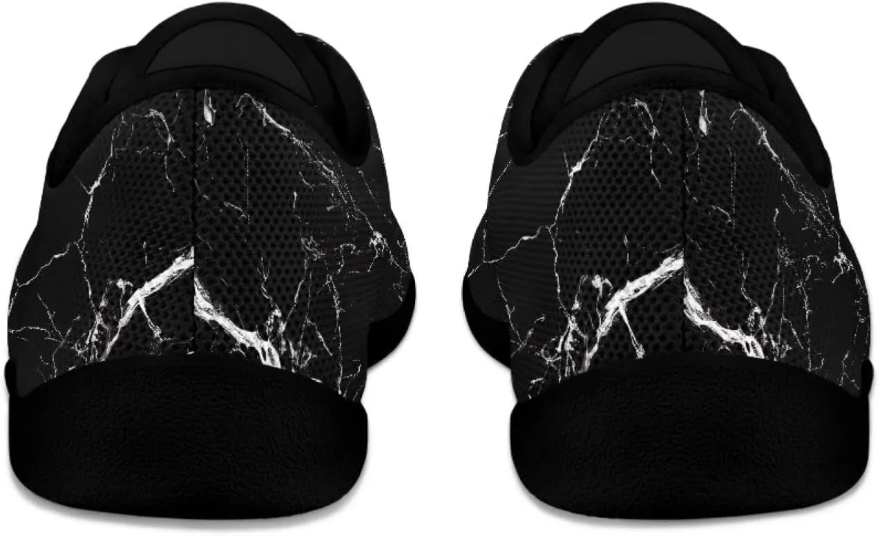 Howilath Marble Print Women Barefoot Shoes Lace-up Flat Shoes with Anti-Slip Sole Breathable Casual Sport Shoes