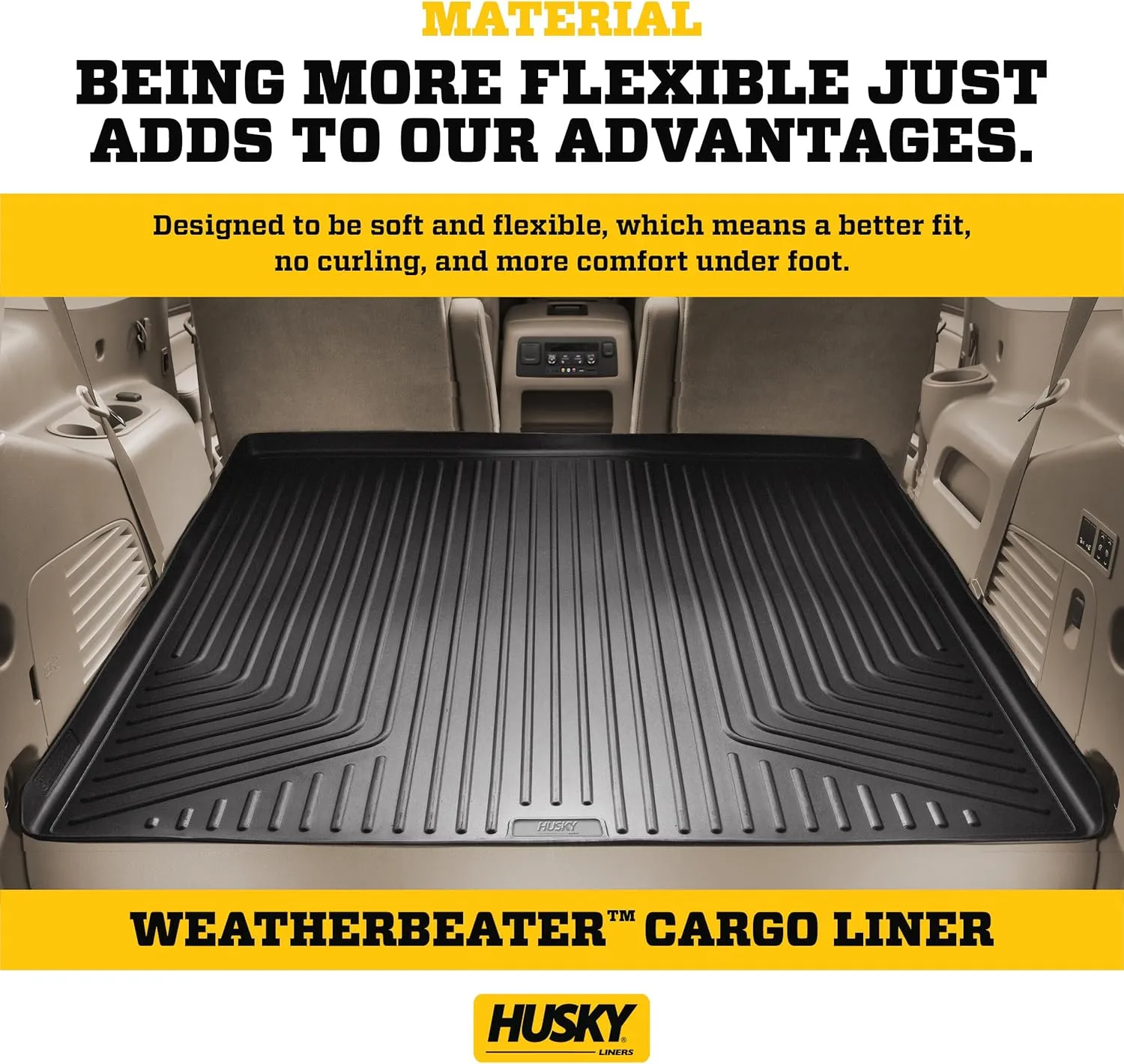Husky Liners Weatherbeater Cargo Liner | Fits 2011-2025 Honda Odyssey (Fits Behind 3rd Row) | 1-pc Black - 44061