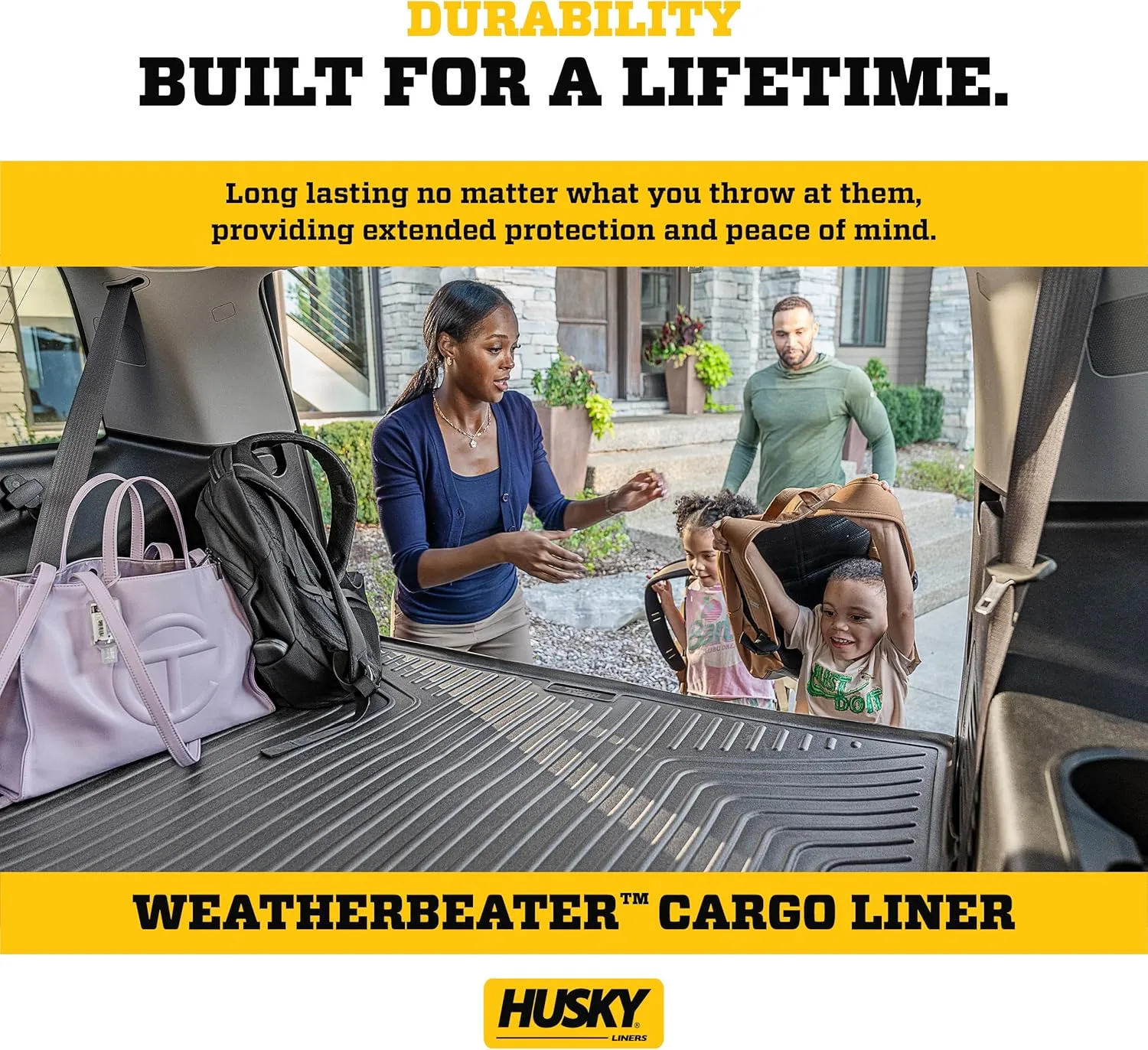 Husky Liners Weatherbeater Cargo Liner | Fits 2011-2025 Honda Odyssey (Fits Behind 3rd Row) | 1-pc Black - 44061