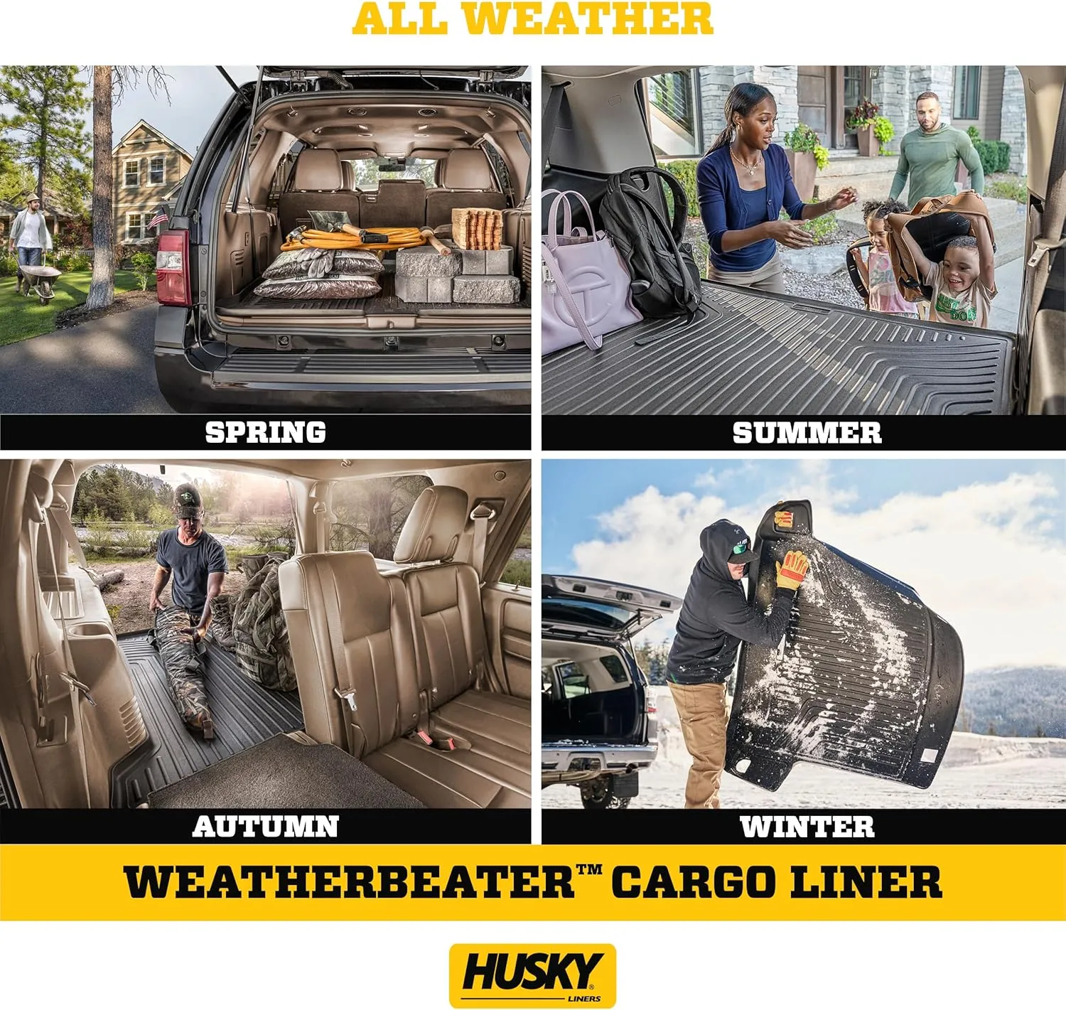 Husky Liners Weatherbeater Cargo Liner | Fits 2011-2025 Honda Odyssey (Fits Behind 3rd Row) | 1-pc Black - 44061