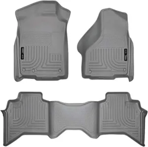 Husky Liners Weatherbeater Floor Mats | Fits 2002-2008 Ram 1500 Crew Cab; 2003-2009 Ram 2500/3500 Crew Cab | Front & 2nd Row, 3-pc Grey - 98032