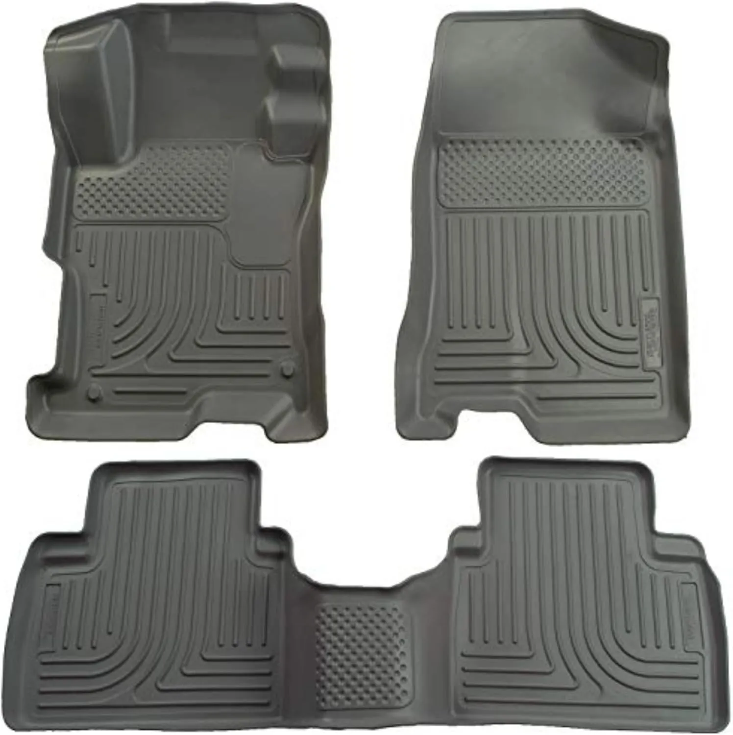 Husky Liners Weatherbeater Floor Mats | Fits 2006-2011 Honda Civic 4-Door | Front & 2nd Row, 3-pc Grey - 98412
