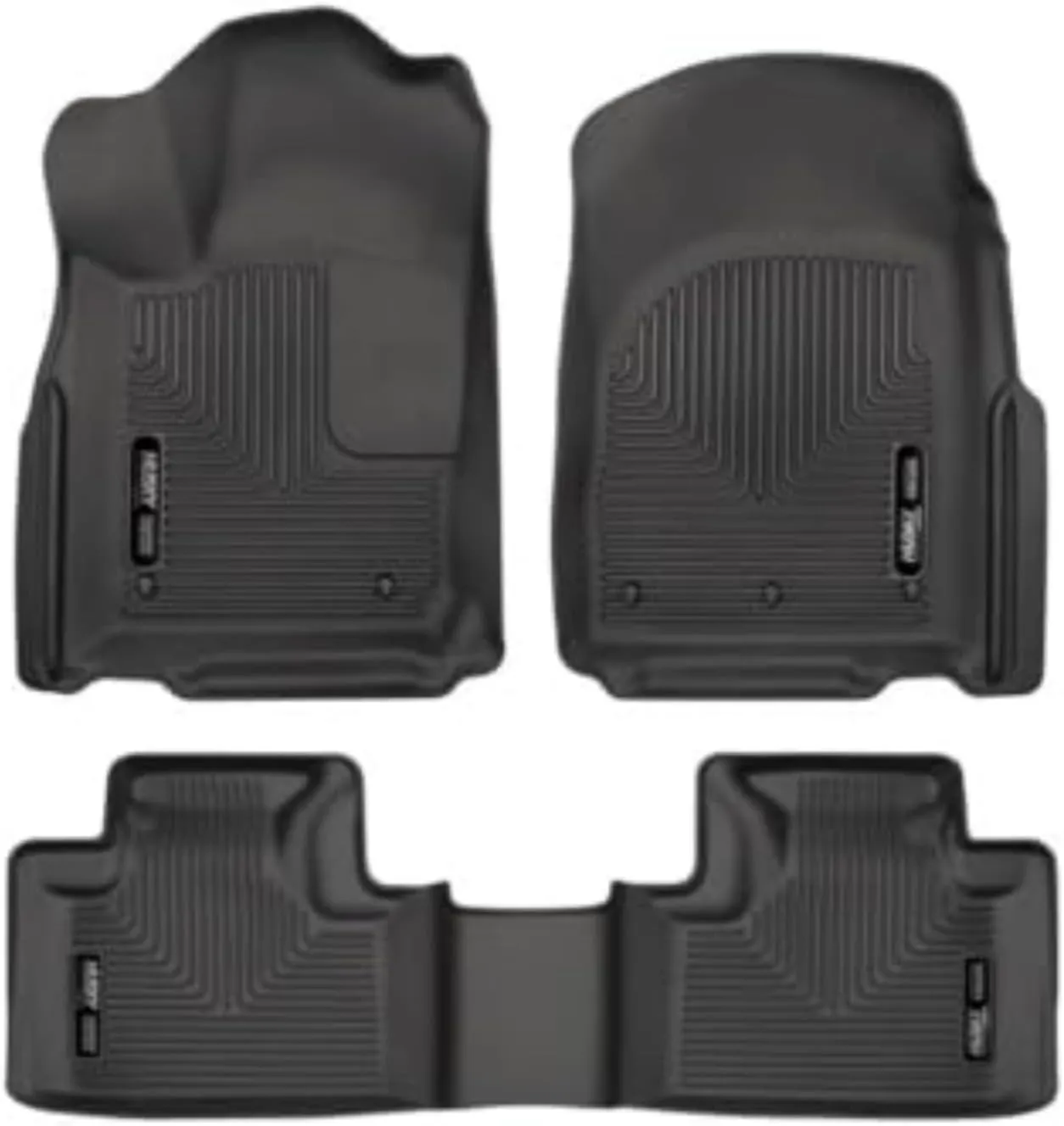 Husky Liners Weatherbeater Floor Mats | Fits 2011 - 2015 Dodge Durango & Jeep Grand Cherokee | Front & 2nd Row, 3-pc Black - 99051