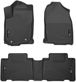 Husky Liners Weatherbeater Floor Mats | Fits 2013-2018 Toyota RAV4 (Excludes Hybrid) | Front & 2nd Row, 3-pc Black - 98971