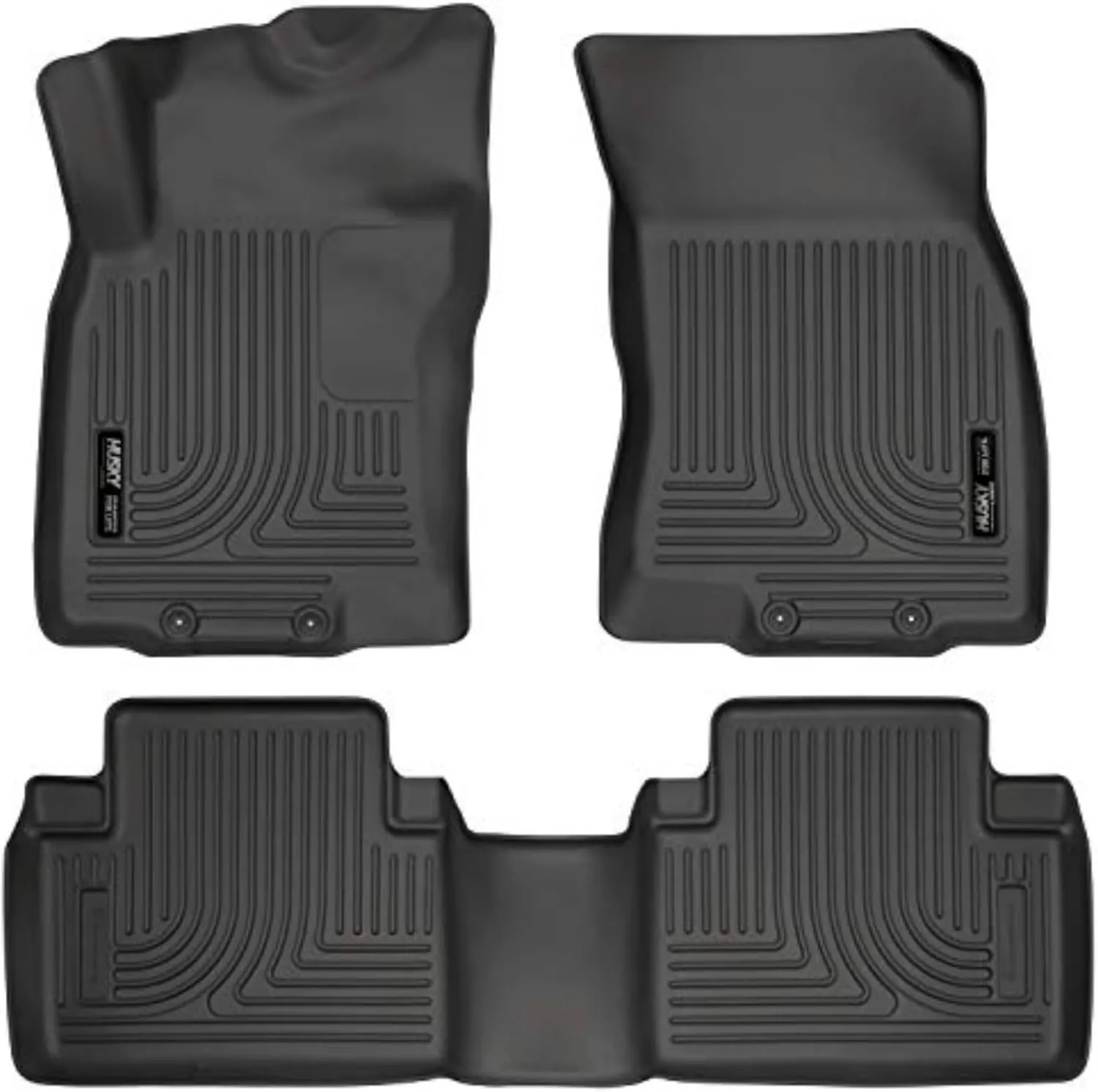 Husky Liners Weatherbeater Floor Mats | Fits 2014-2020 Nissan Rogue (Excludes Sport & Select Models); 2014-2015 Nissan X-Trail | Front & 2nd Row, 3-pc Black - 98671