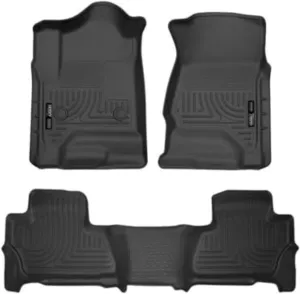 Husky Liners Weatherbeater Floor Mats | Fits 2015-2020 Chevrolet Tahoe & GMC Yukon | Front & 2nd Row, 3-pc Black - 99201