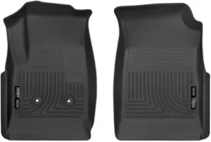 Husky Liners Weatherbeater Floor Mats | Fits 2015-2022 Chevrolet Colorado & GMC Canyon Crew Cab & Double Cab | Front Row, 2-pc Black - 18111