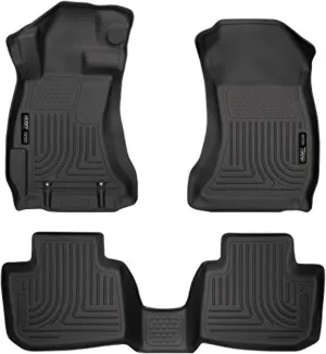Husky Liners Weatherbeater Floor Mats | Fits 2016-2017 Subaru Crosstrek; 2012-2016 Subaru Impreza | Front & 2nd Row, 3-pc Black - 99801