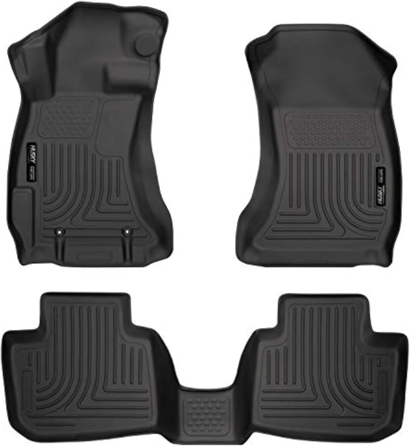 Husky Liners Weatherbeater Floor Mats | Fits 2016-2017 Subaru Crosstrek; 2012-2016 Subaru Impreza | Front & 2nd Row, 3-pc Black - 99801