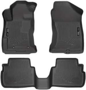 Husky Liners Weatherbeater Floor Mats | Fits 2018 - 2023 Subaru Crosstrek, 2017 - 2023 Subaru Impreza | Front & 2nd Row, 3-pc Black - 99661
