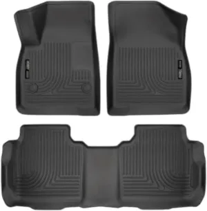 Husky Liners Weatherbeater Floor Mats | Fits 2019-2025 Chevrolet Blazer; 2017-2025 Cadillac XT5; 17-23 GMC Acadia | Front & 2nd Row, 3-pc Black - 99141
