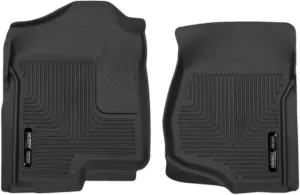 Husky Liners Weatherbeater Floor Mats | Fits Various 2007-2014 Cadillac Escalade & ESV, GMC Yukon, Chevrolet Suburban 1500, Tahoe, Silverado/Sierra (See Description) | Front Row, 2-pc Black - 18201