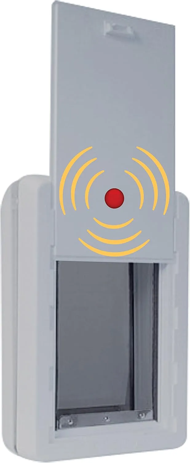 Ideal Pet Products Designer Series Ruff Weather Alarm Alert Pet Door , X-Large 9.75" X 17" Flap Size