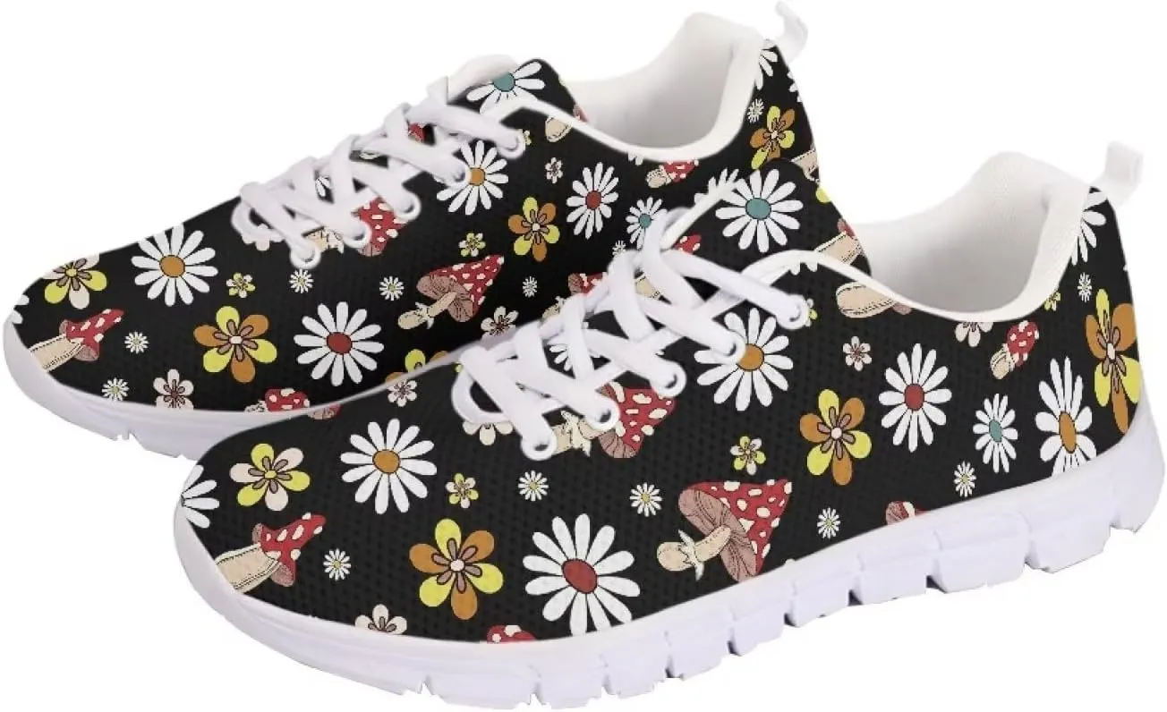 INSTANTARTS Sneakers Womens Breathable Sports Shoes Air Mesh Running Shoes Tennis Flat Shoes