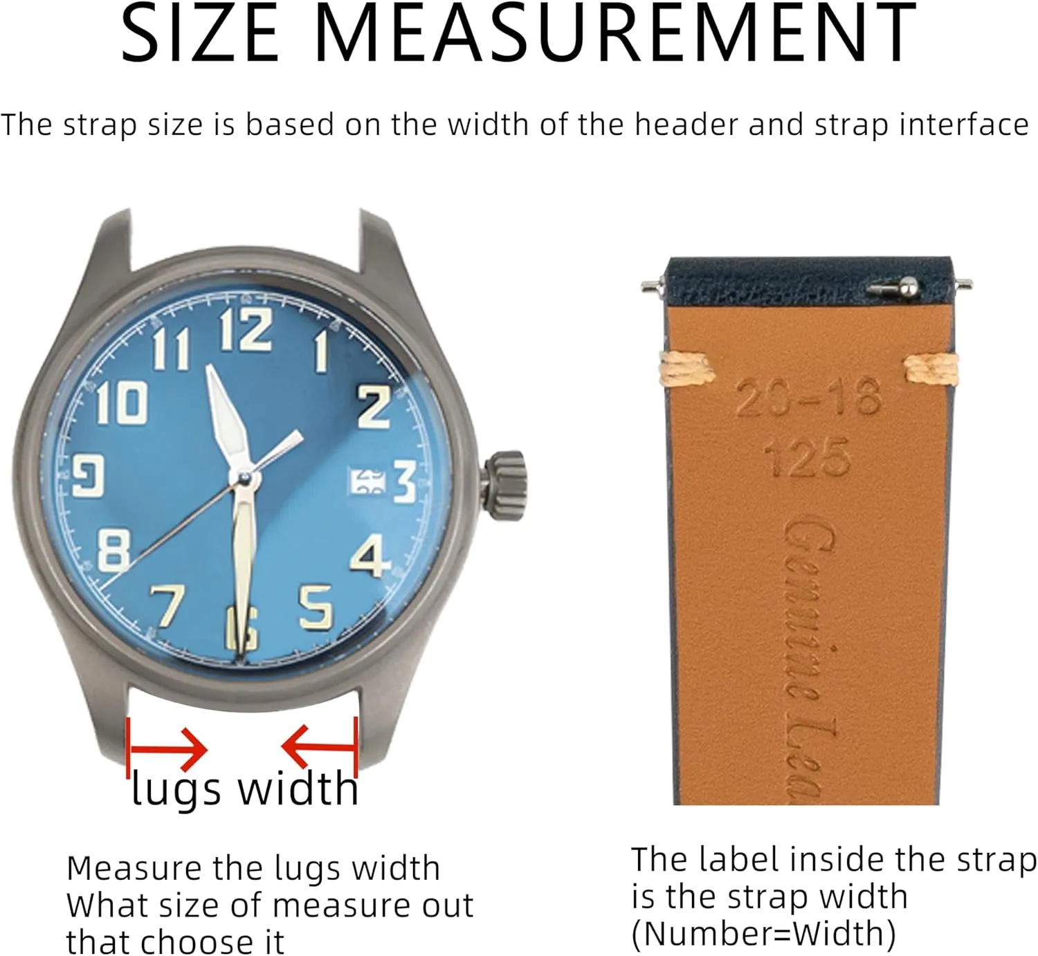 Italian Leather Watch Bands,Top Grain Tuscany Natural Vegetable-Tanned Genuine Leather Watch Straps, Calfskin Watchbands Replacement Strap for Men Women 16mm 18mm 19mm 20mm 21mm 22mm Quick Release