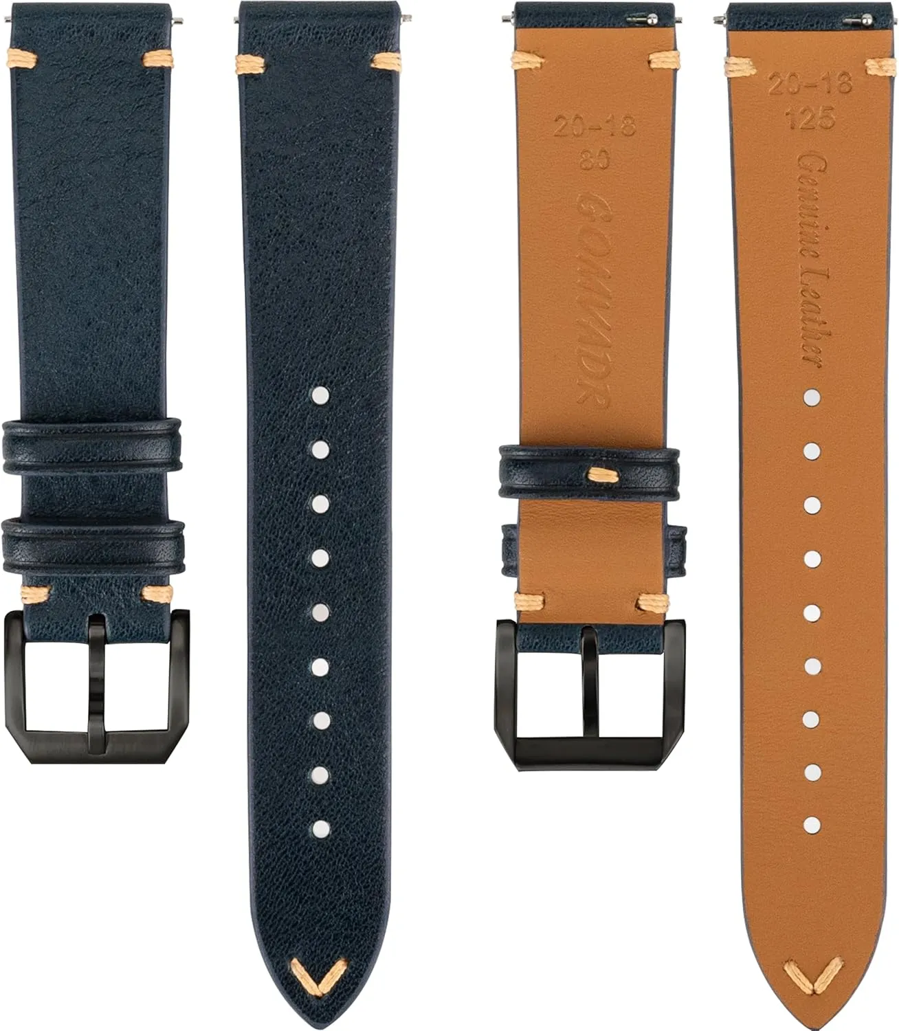 Italian Leather Watch Bands,Top Grain Tuscany Natural Vegetable-Tanned Genuine Leather Watch Straps, Calfskin Watchbands Replacement Strap for Men Women 16mm 18mm 19mm 20mm 21mm 22mm Quick Release