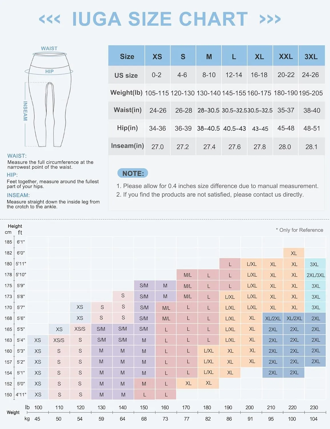 IUGA High Waist Yoga Pants with Pockets, Leggings for Women Tummy Control, Workout Leggings for Women 4 Way Stretch
