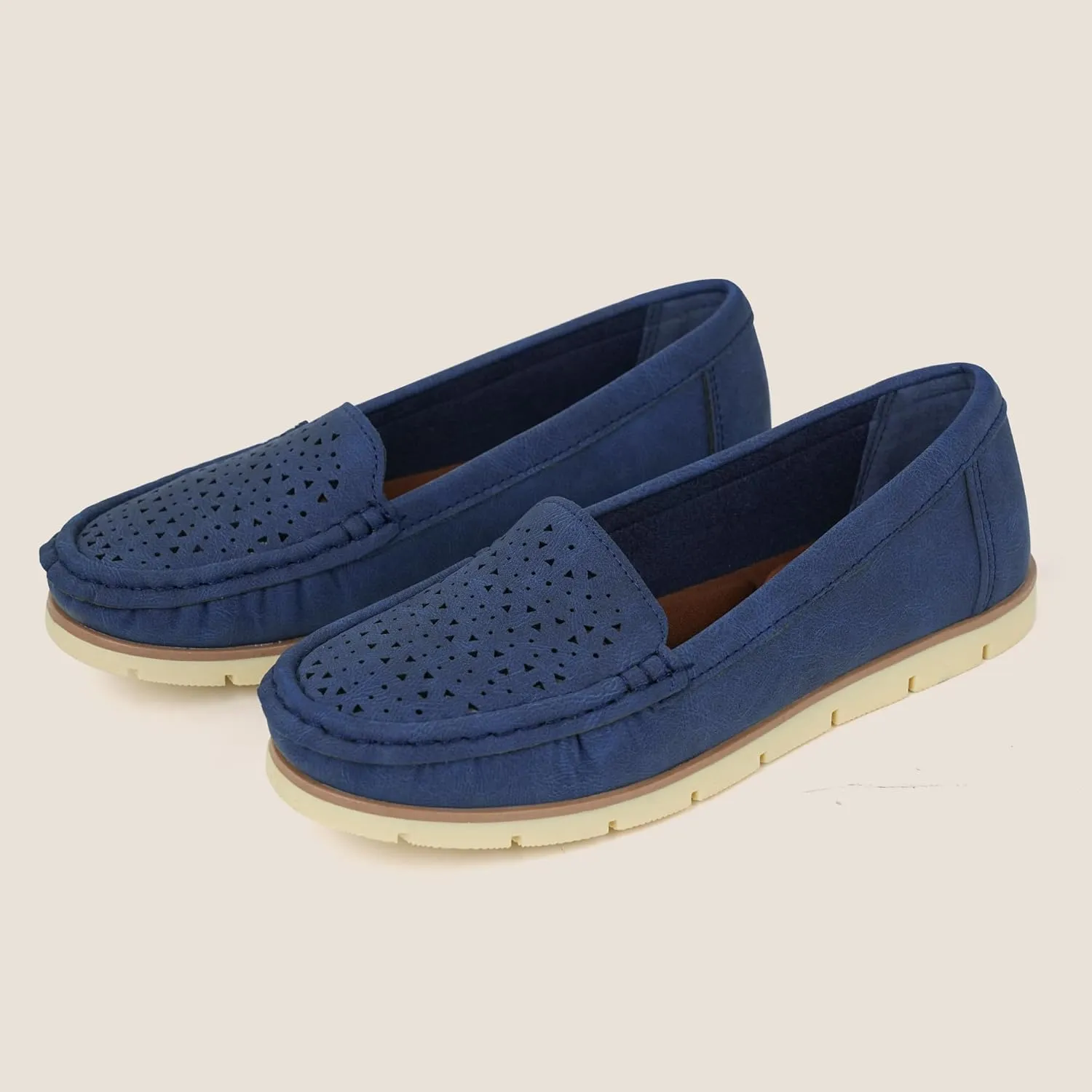 JABASIC Womens Penny Loafers Breathable Slip on Flat Shoes Moccasins