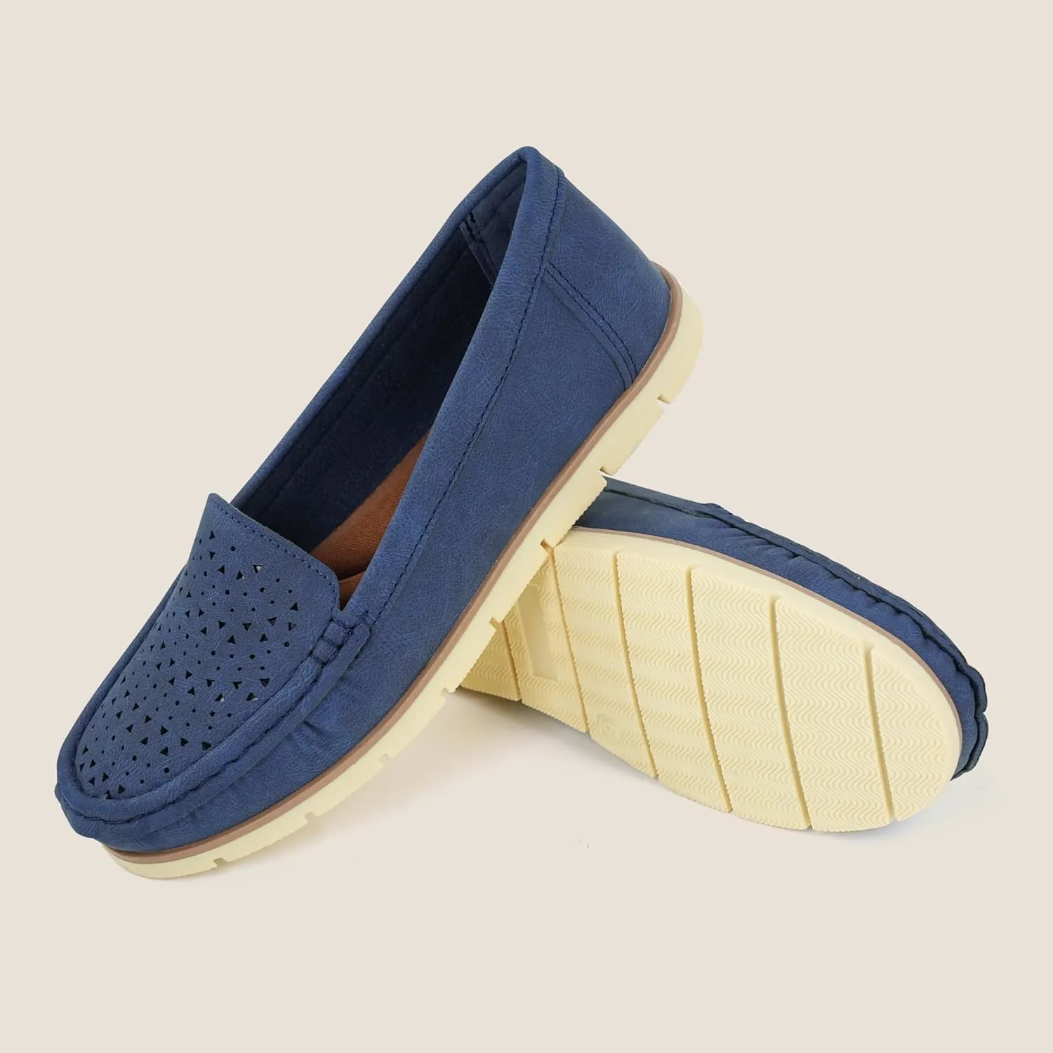 JABASIC Womens Penny Loafers Breathable Slip on Flat Shoes Moccasins